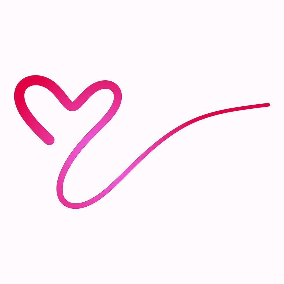 a pink heart shaped logo with a line vector