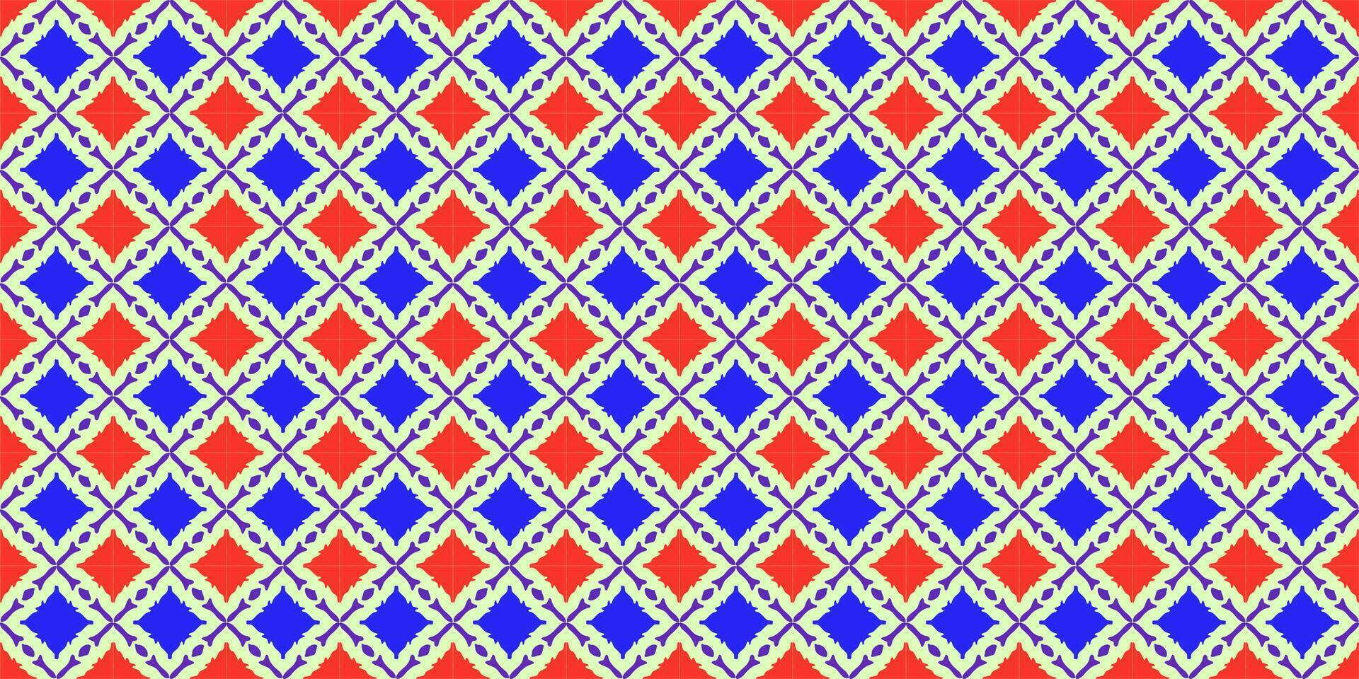 modern design for sarongs and fabrics, illustration of beautiful blue and red square bones. vector