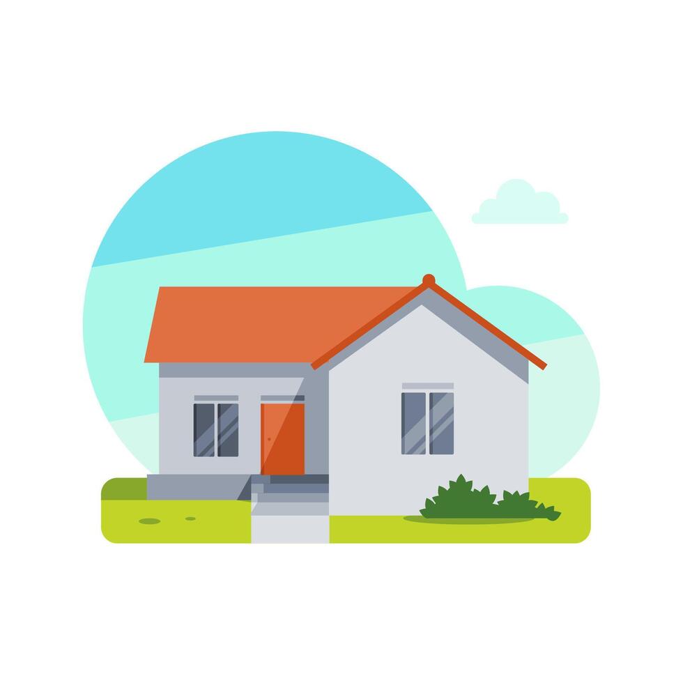 illustration of simple house isolated on white background vector
