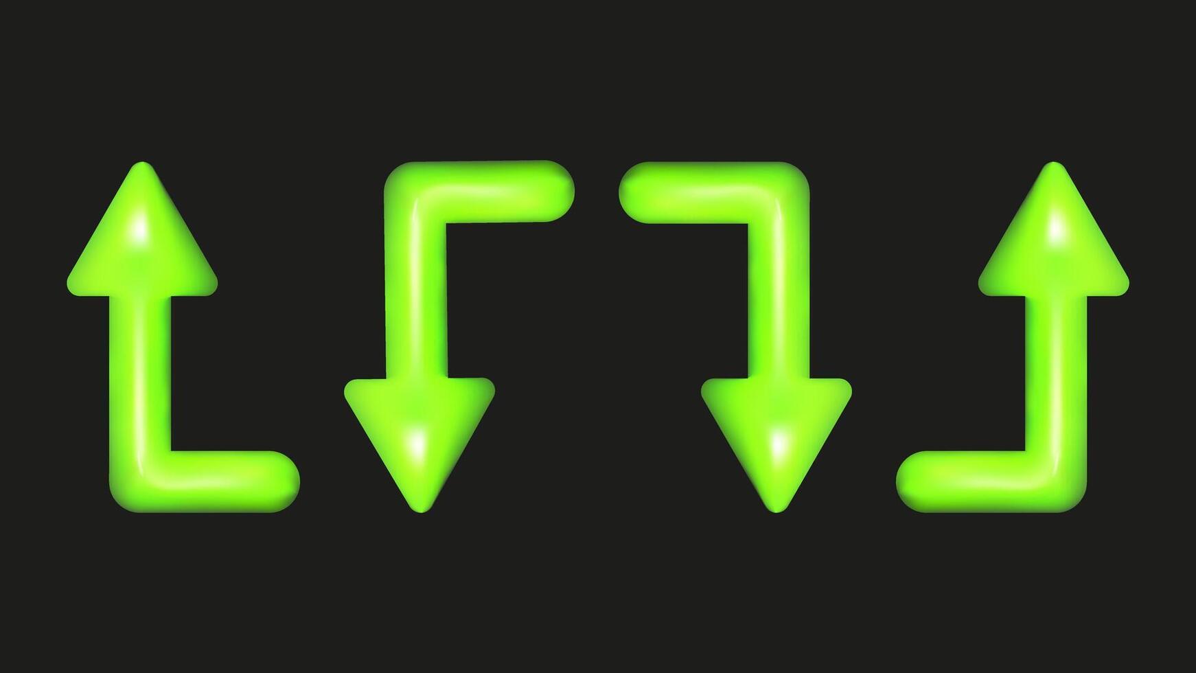 3D plastic elements set isolated abstract shapes. Set of arrows. Geometric shapes are bright saturated colors. . vector