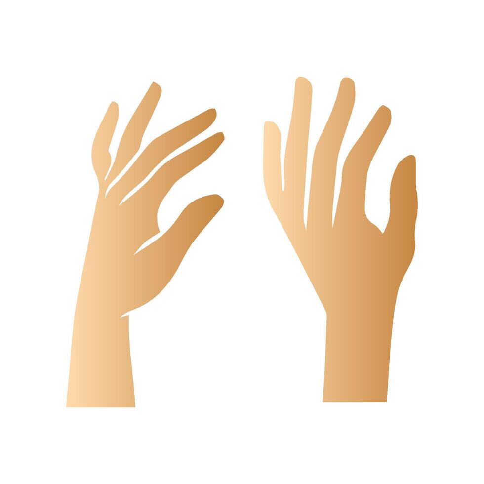 Hand pose, Cartoon human palms and wrist vector