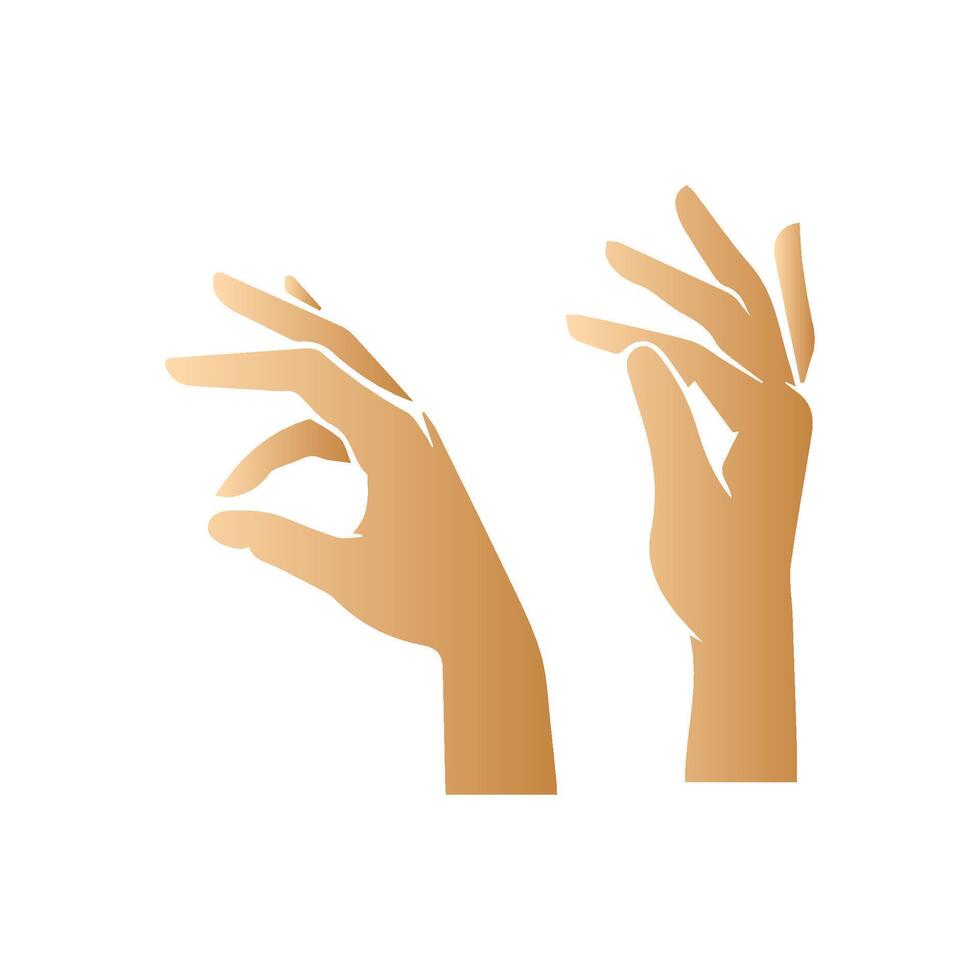 Hand pose, Cartoon human palms and wrist vector