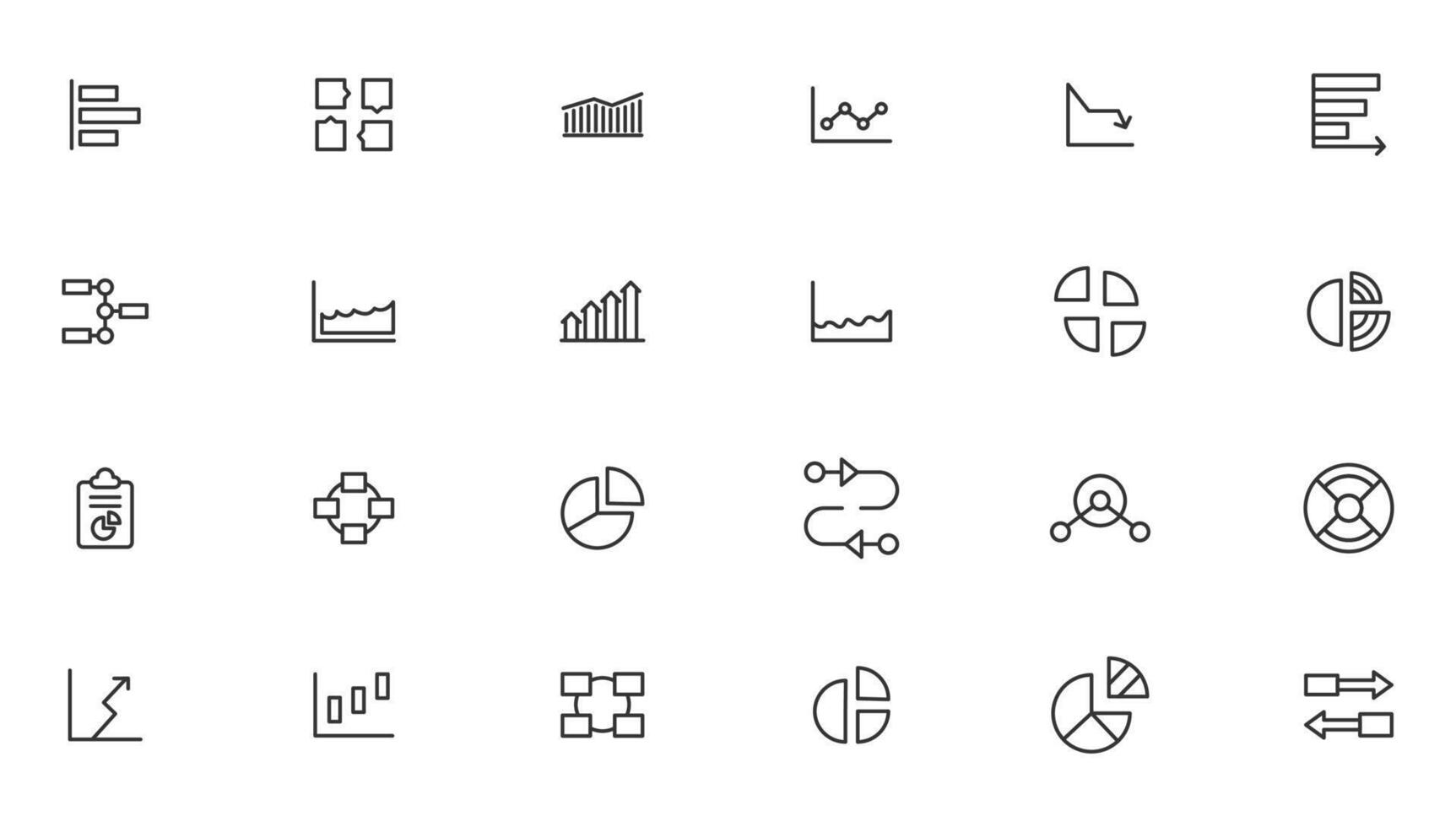 Business graphs and charts icons vector