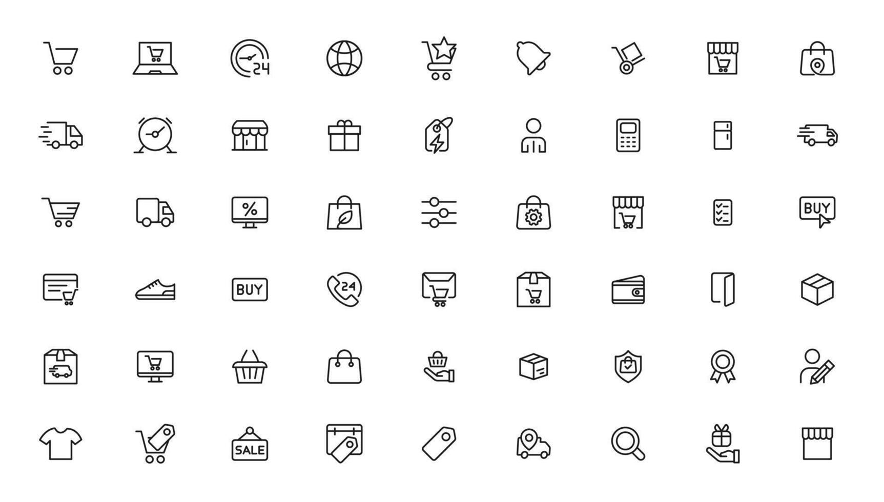 e-Commerce and shopping icons vector
