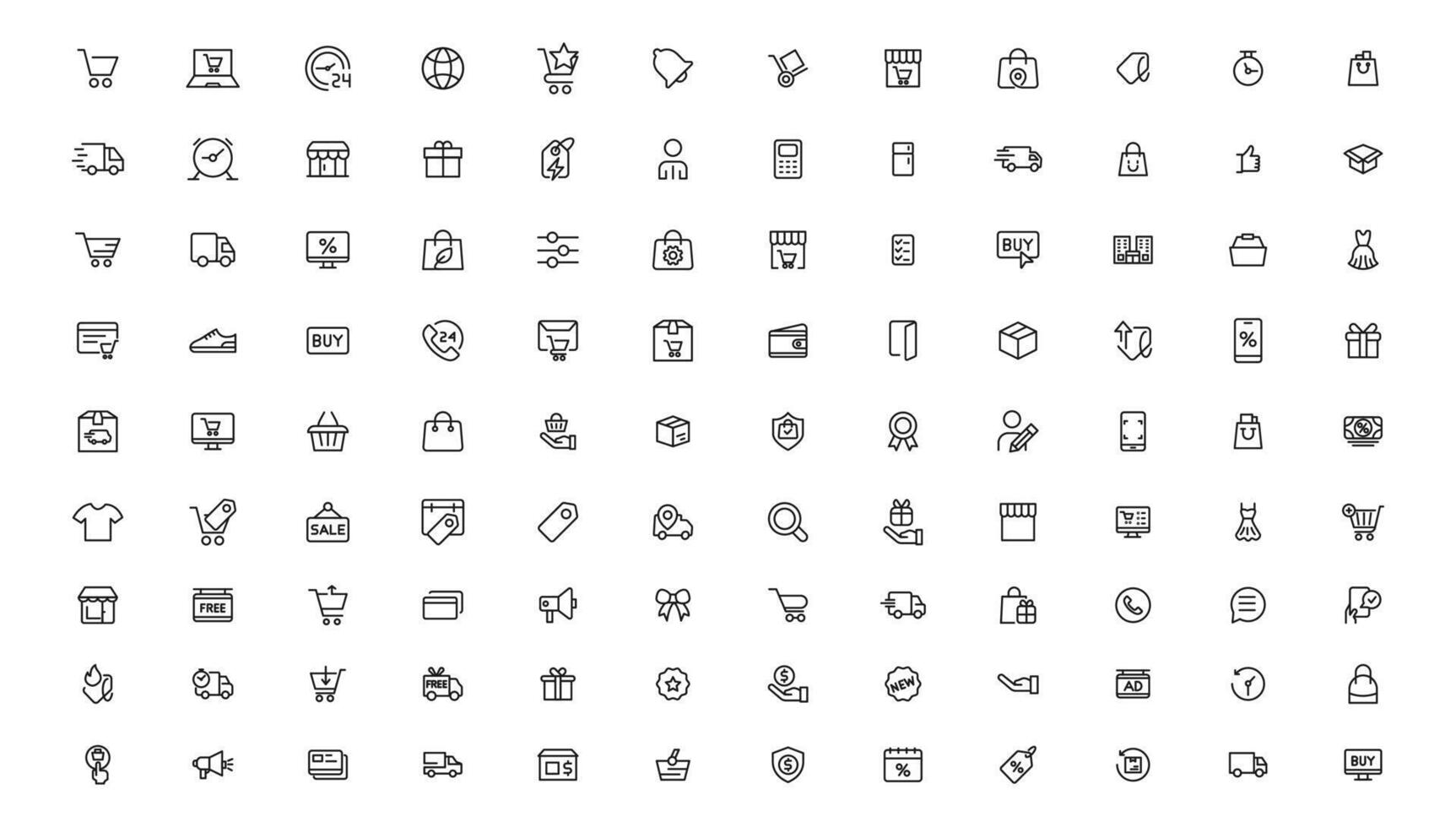 e-Commerce and shopping icons vector