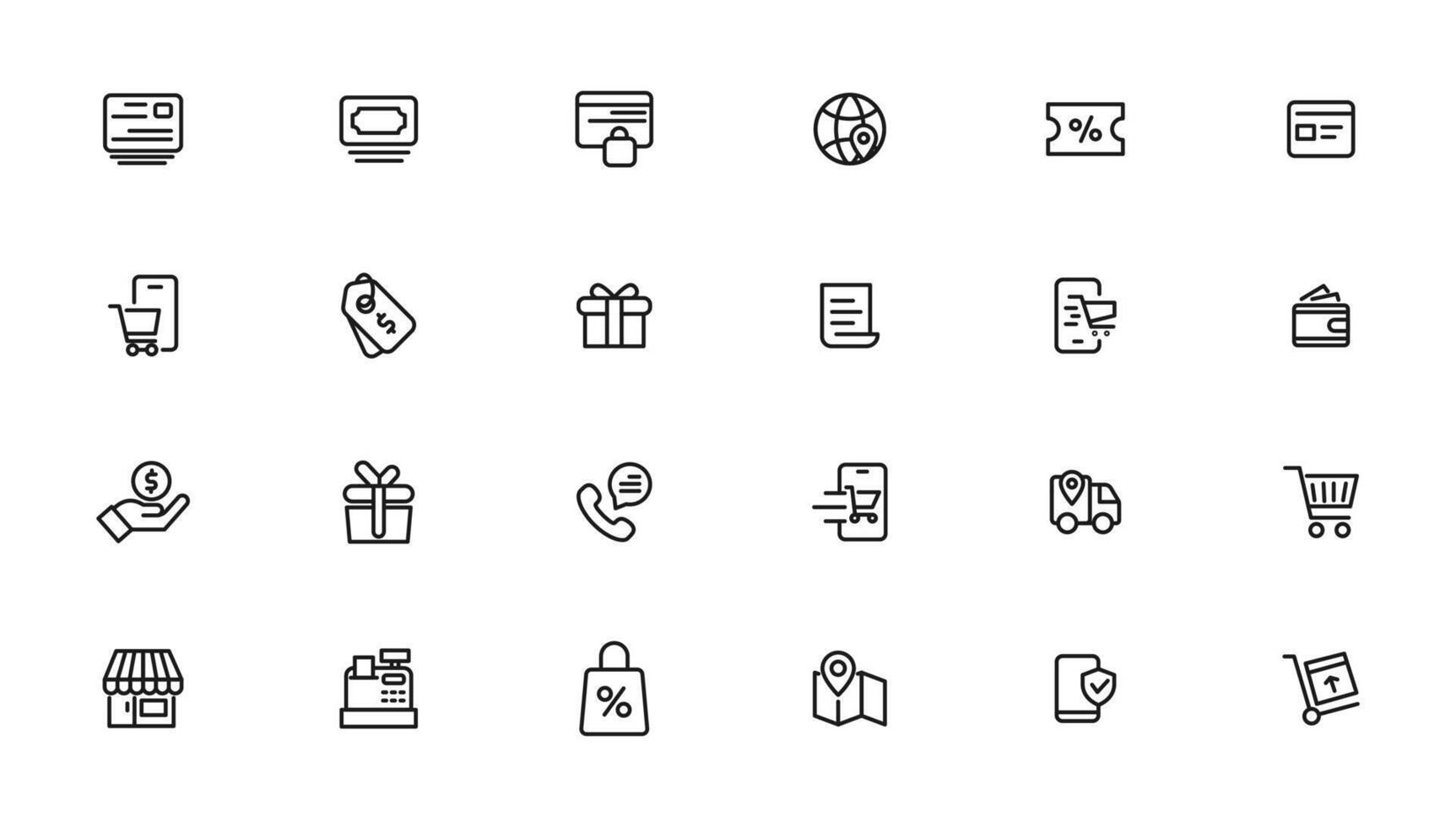 e-Commerce and shopping icons vector
