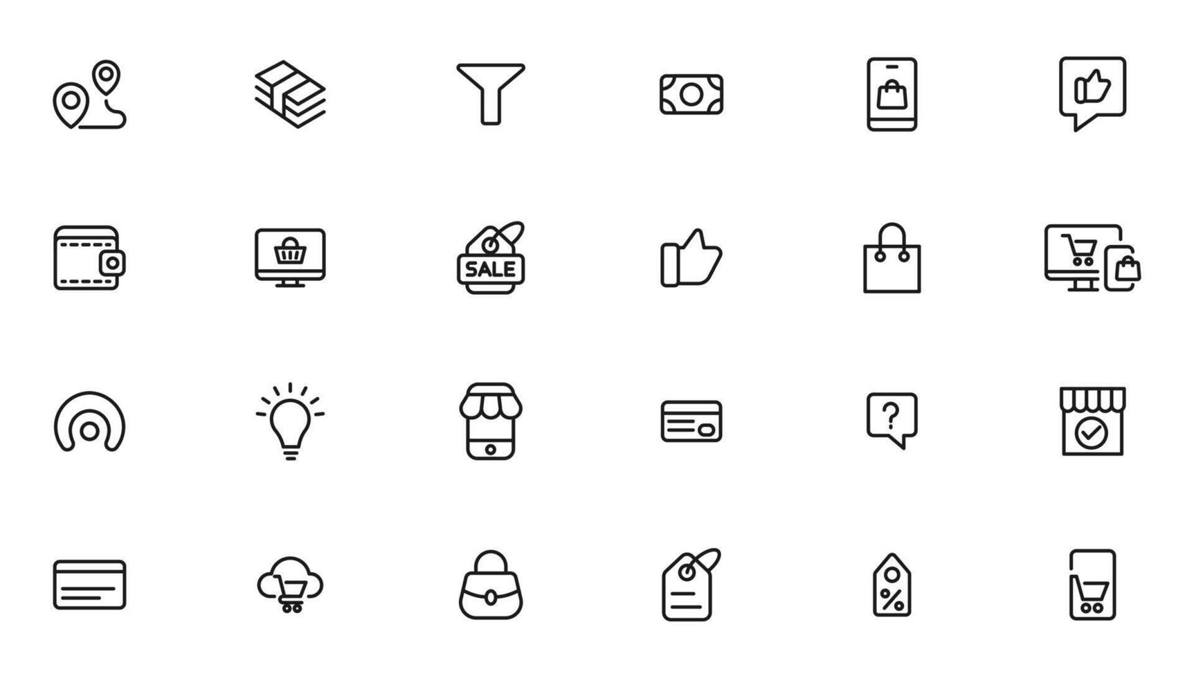 e-Commerce and shopping icons vector