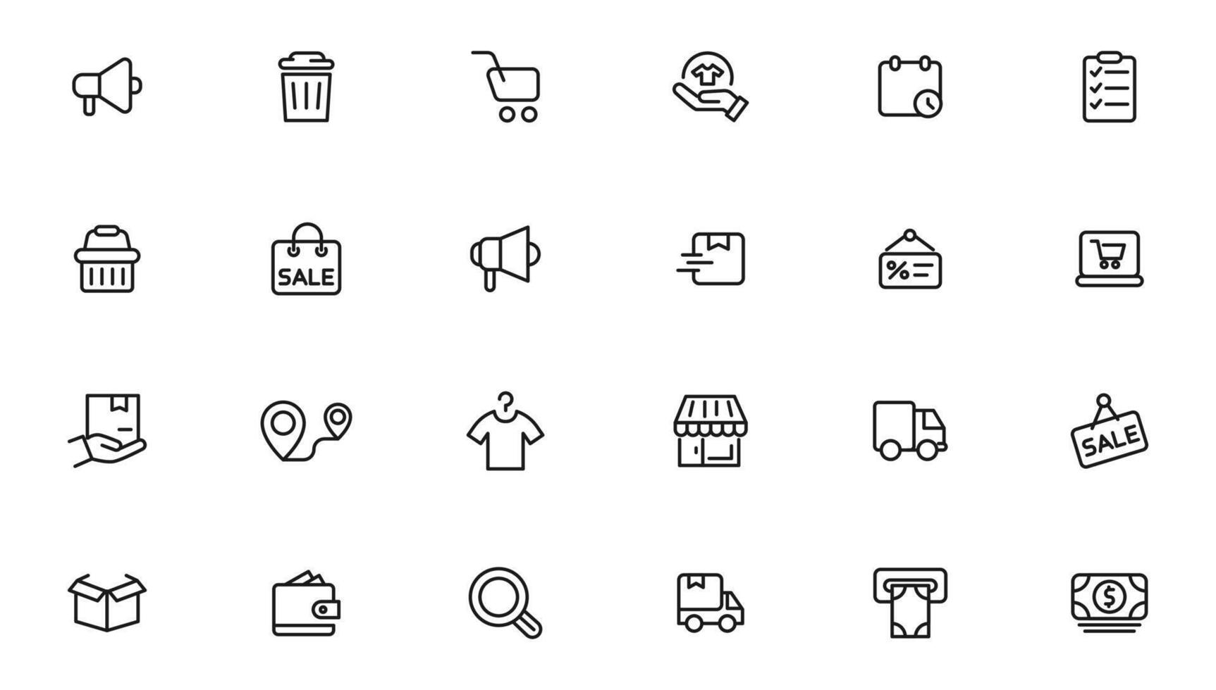e-Commerce and shopping icons vector