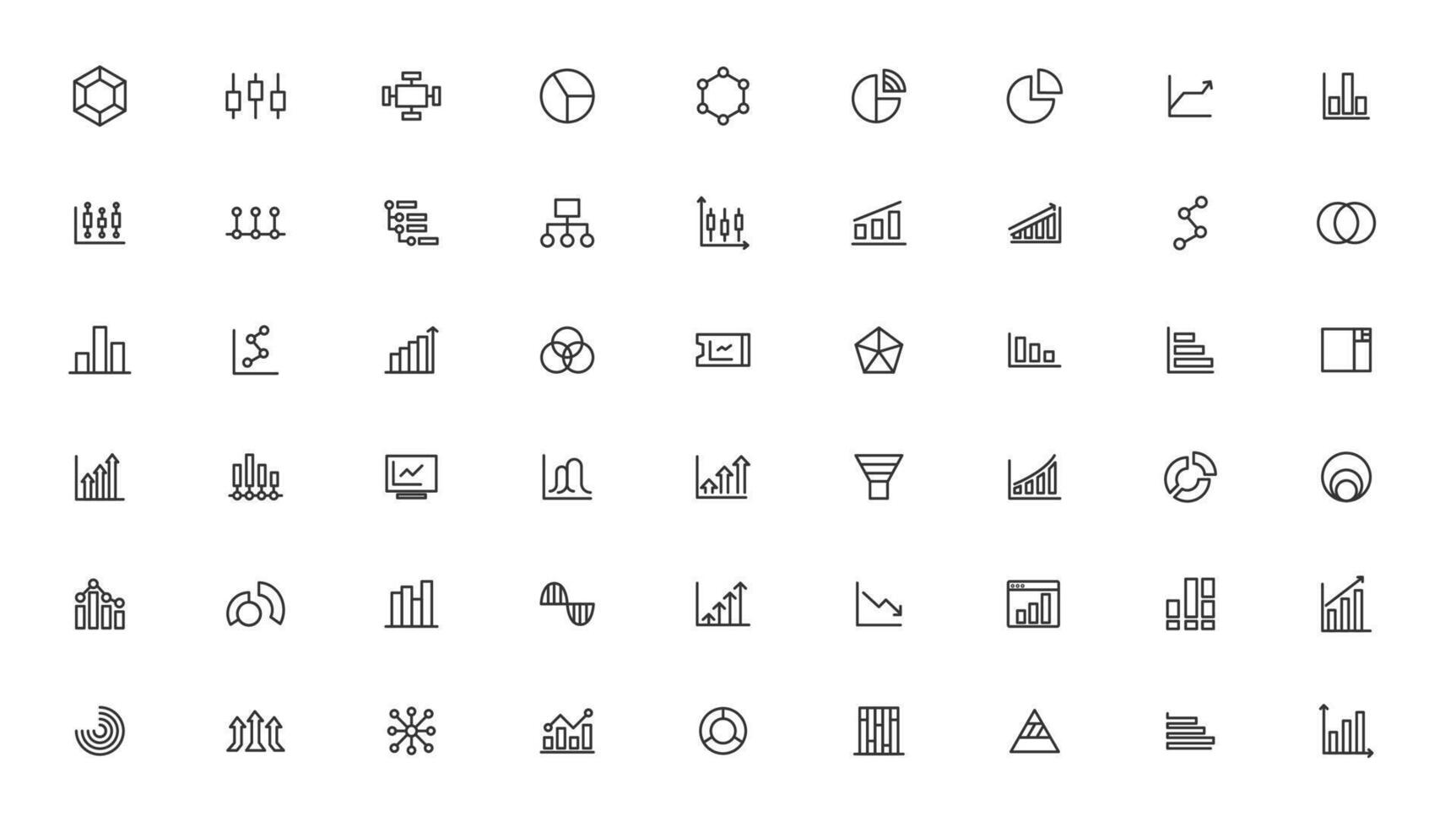 Business graphs and charts icons vector