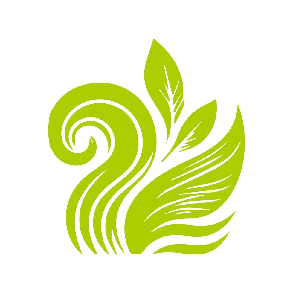 Green leaf icon. Leaves icon on isolated background. Collection green leaf. Elements design for natural, eco, vegan, bio labels vector