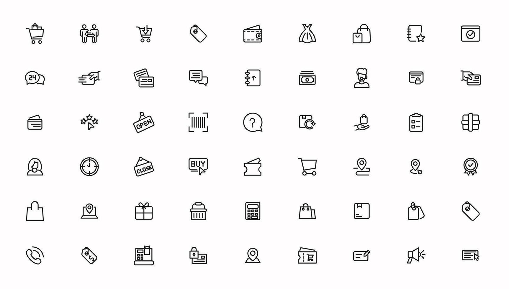 e-Commerce and shopping icons vector