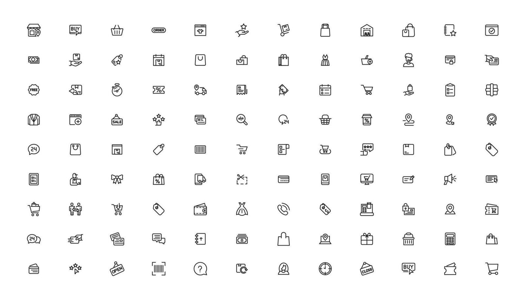 e-Commerce and shopping icons vector