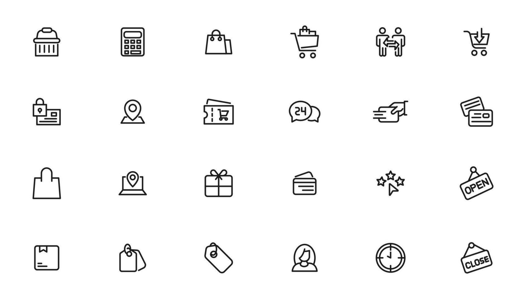 e-Commerce and shopping icons vector