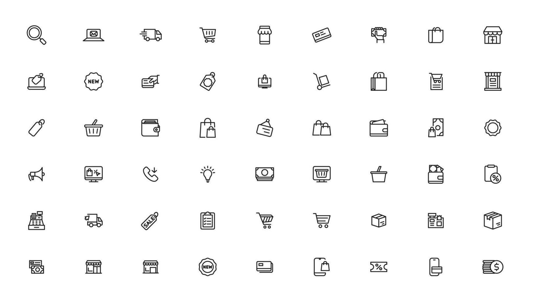 e-Commerce and shopping icons vector