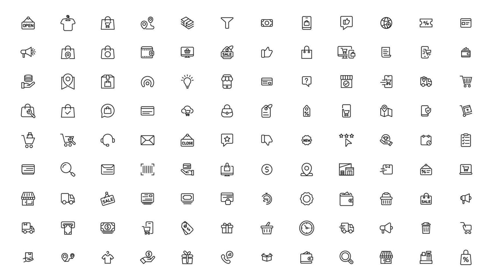 e-Commerce and shopping icons vector