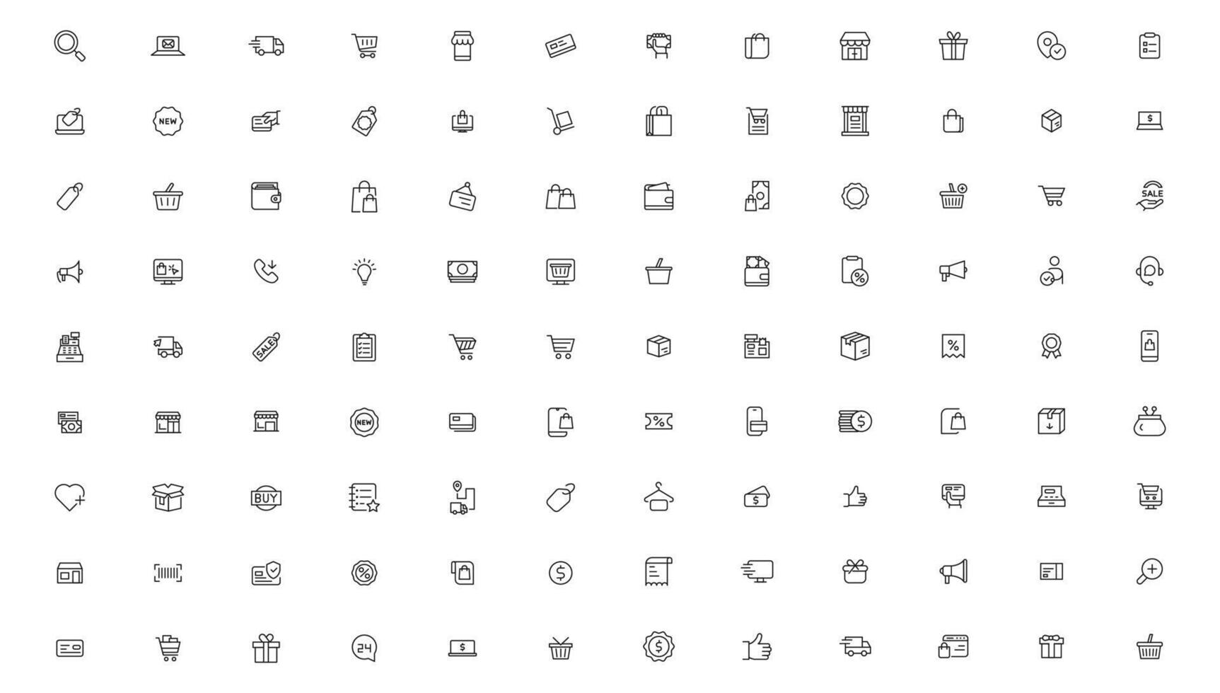 e-Commerce and shopping icons vector
