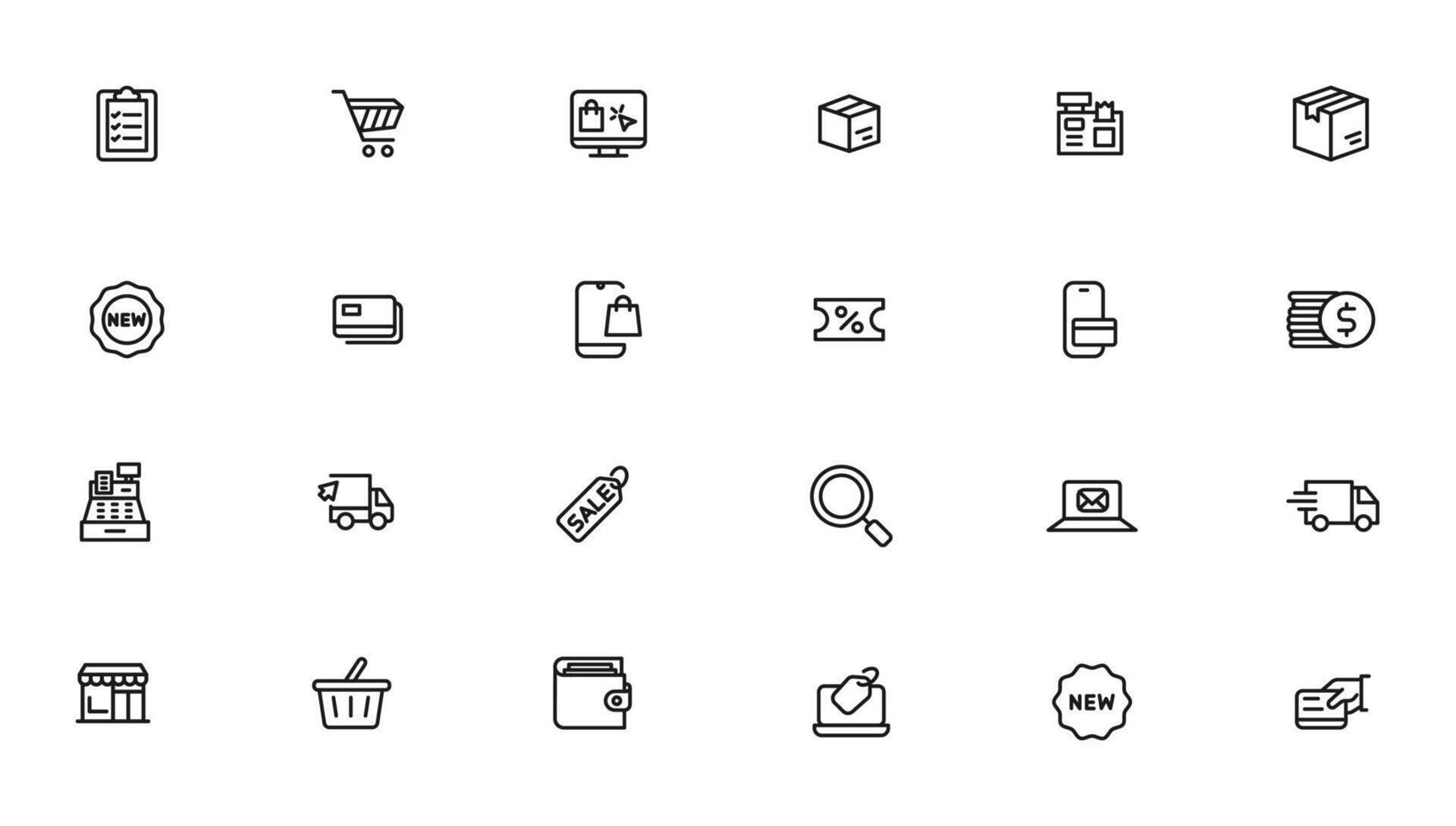 e-Commerce and shopping icons vector