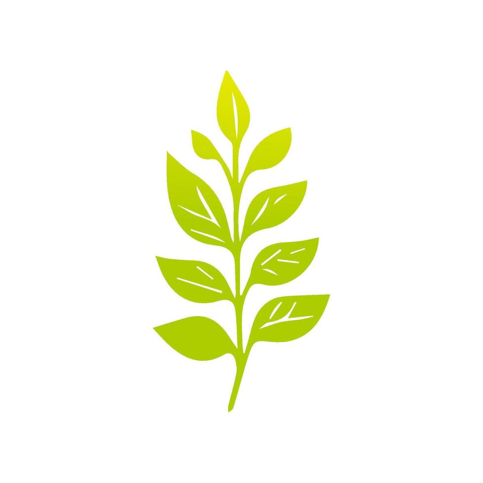 Green leaf icon, Elements design for natural, eco, vegan, bio label vector