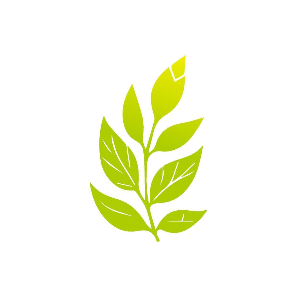 Green leaf icon, Elements design for natural, eco, vegan, bio label vector