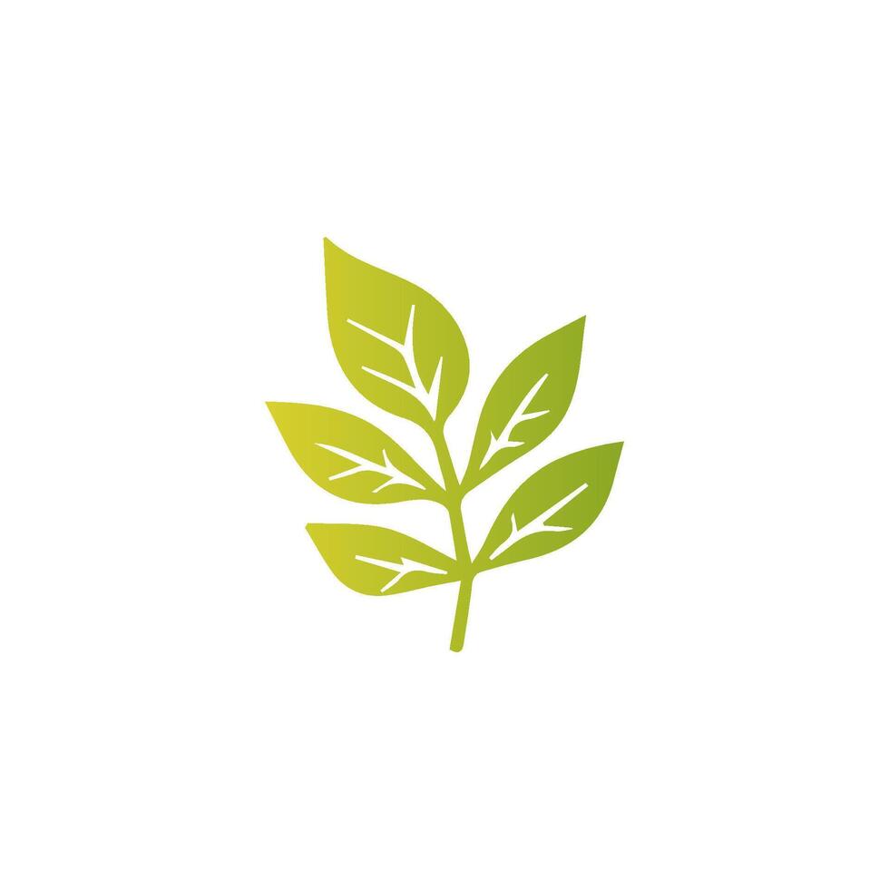 Green leaf icon, Elements design for natural, eco, vegan, bio label vector