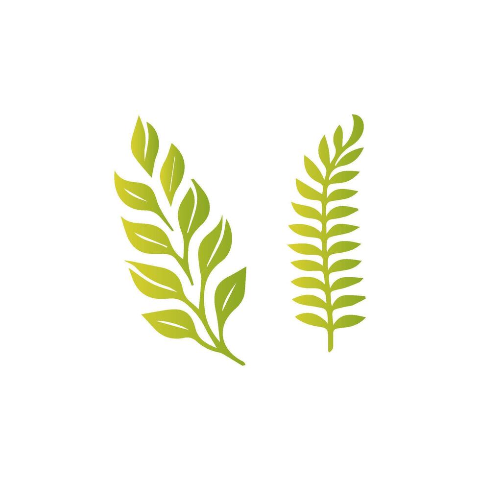 Green leaf icon, Elements design for natural, eco, vegan, bio label vector