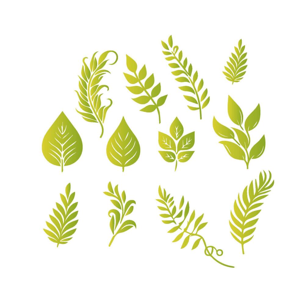 Green leaf icon, Elements design for natural, eco, vegan, bio label vector
