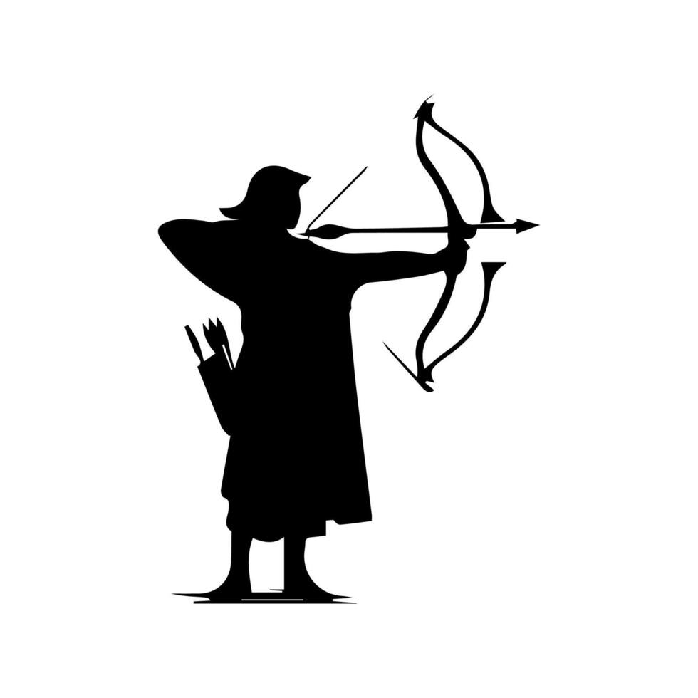 archer silhouette logo template vector