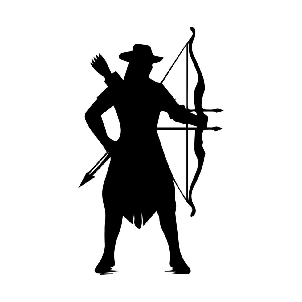archer silhouette logo template vector