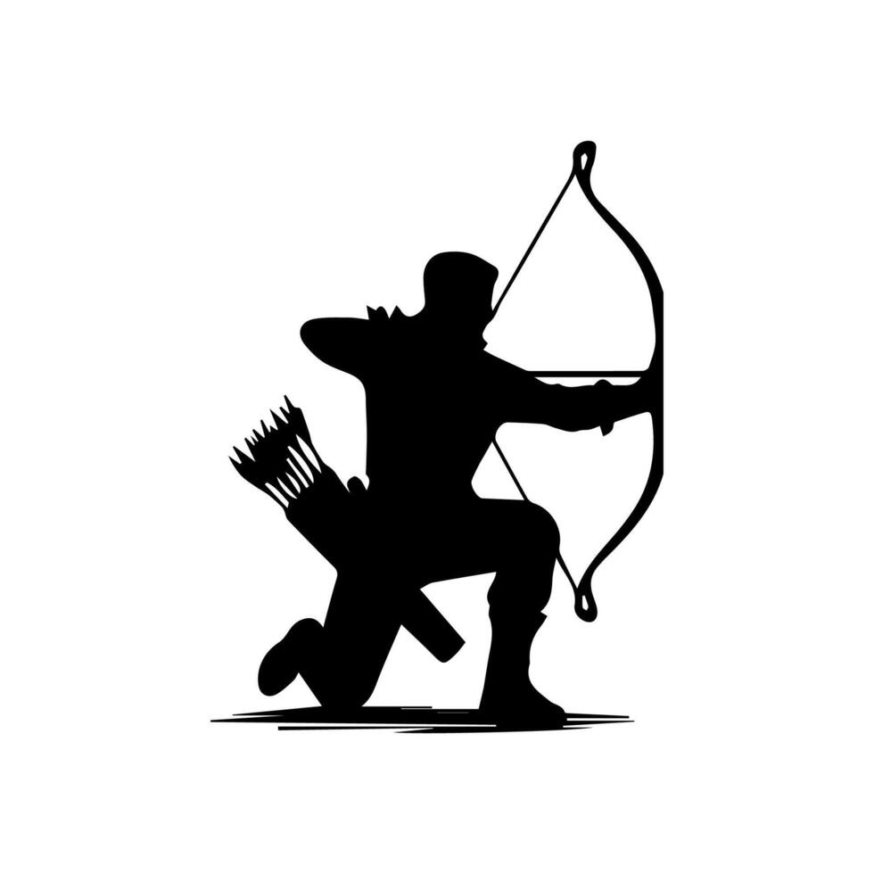 archer silhouette logo template vector