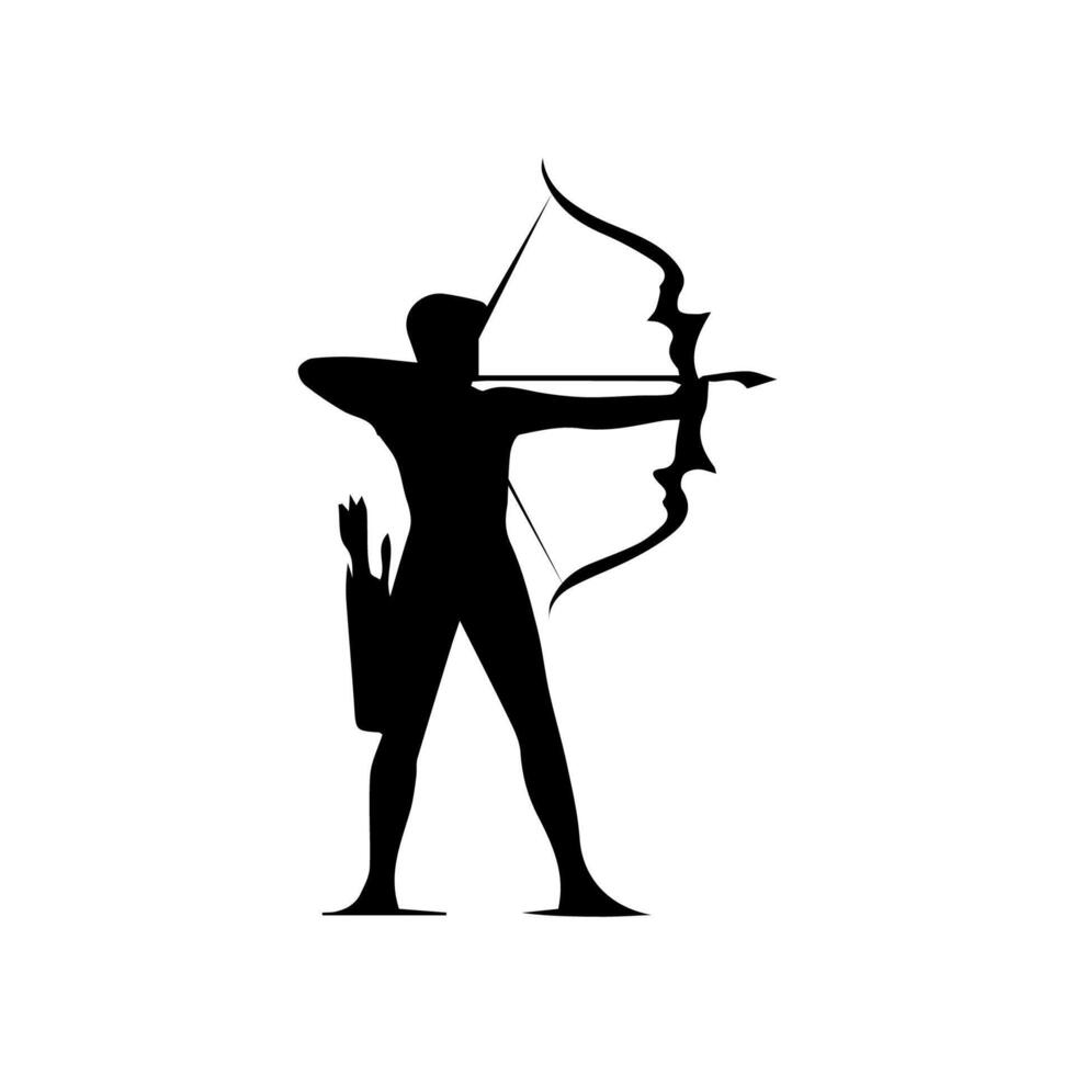 archer silhouette logo template vector