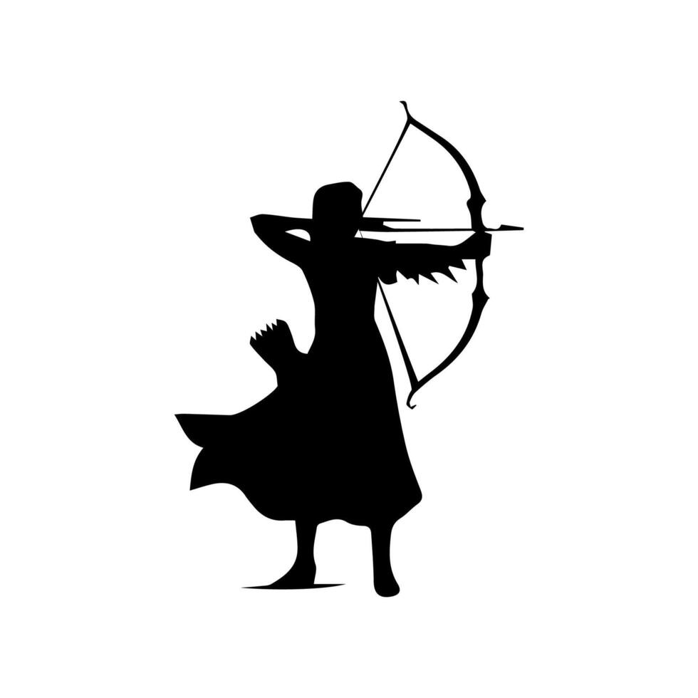 archer silhouette logo template vector