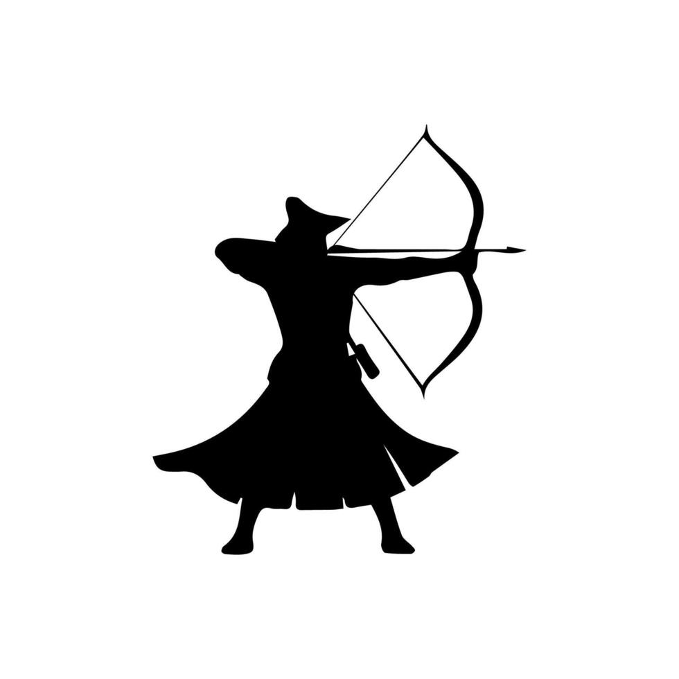 archer silhouette logo template vector
