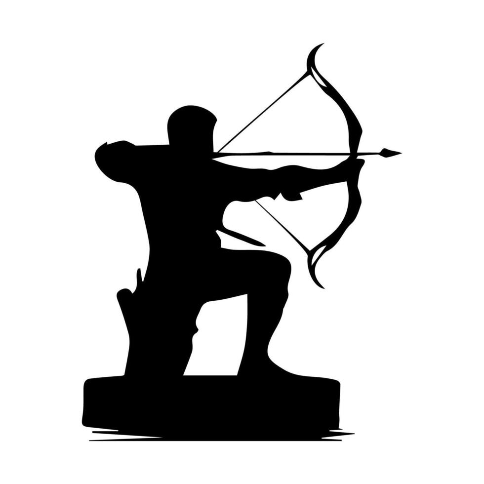 archer silhouette logo template vector