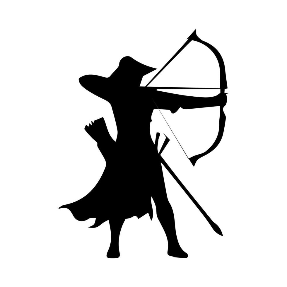 archer silhouette logo template vector