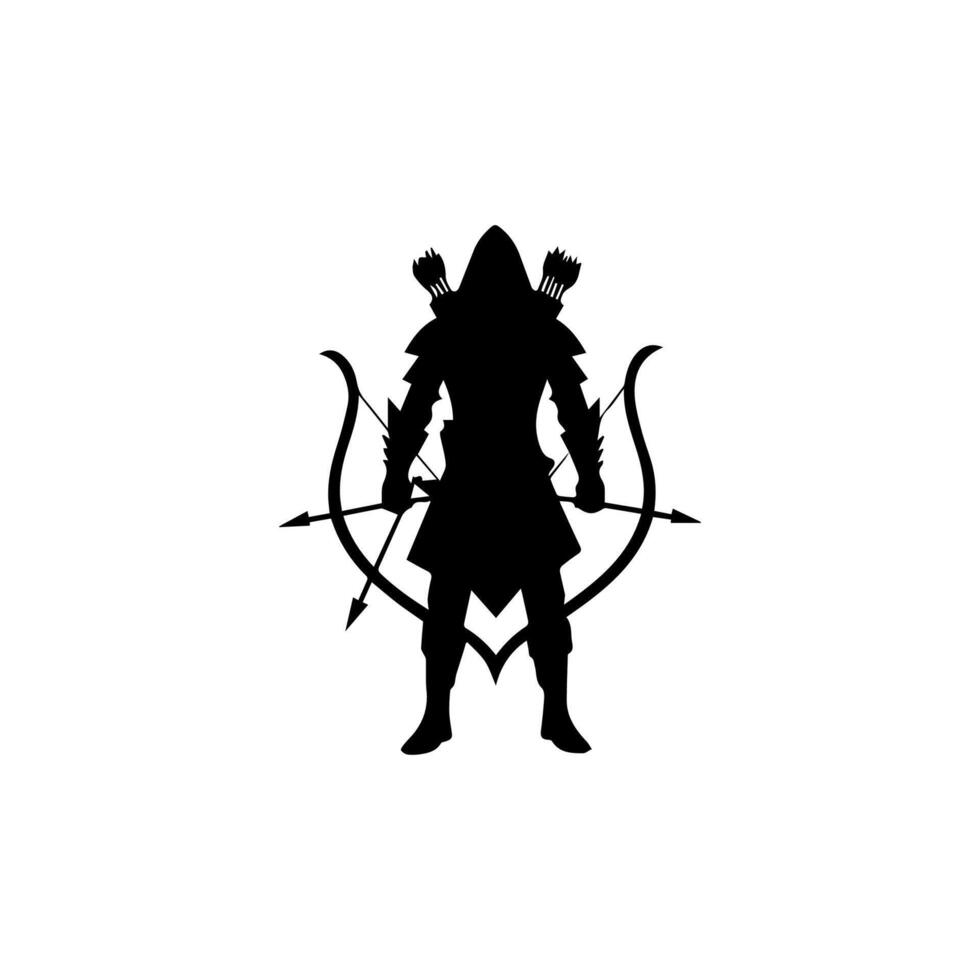 archer silhouette logo template vector