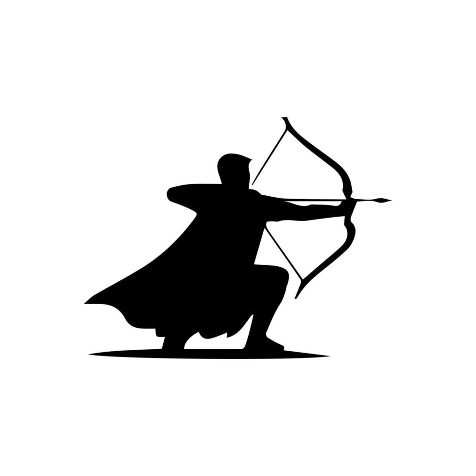 archer silhouette logo template vector