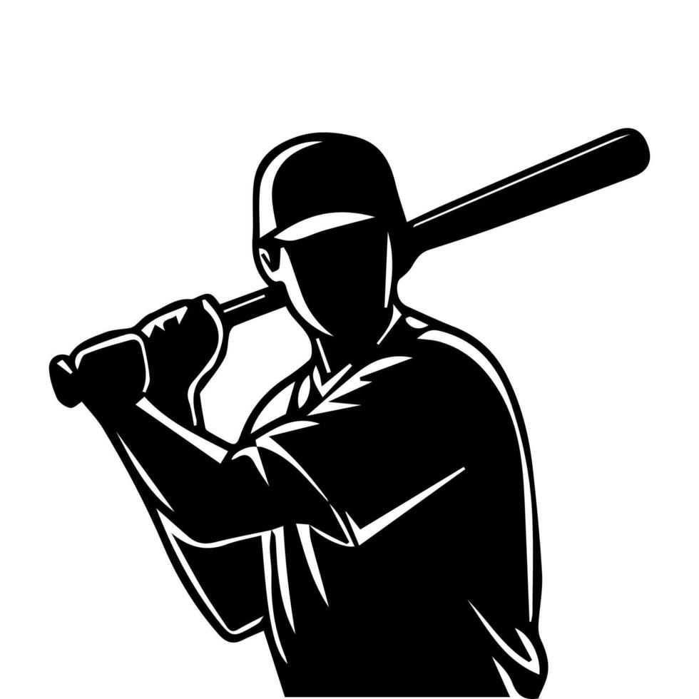baseball player silhouette vector