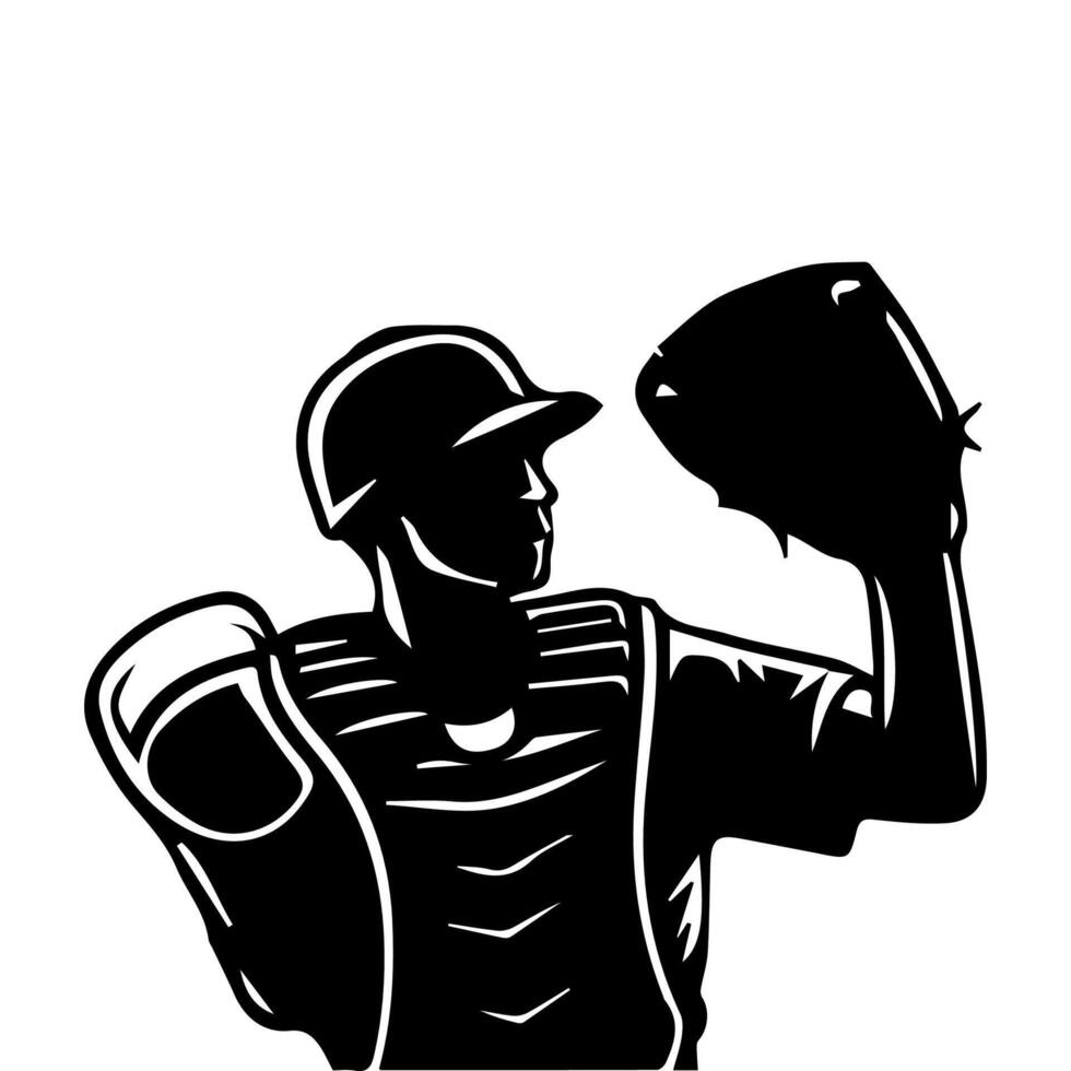 baseball player silhouette vector