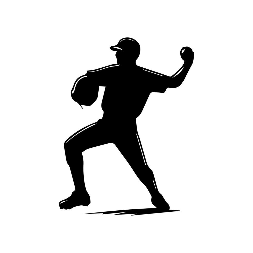 baseball player silhouette vector