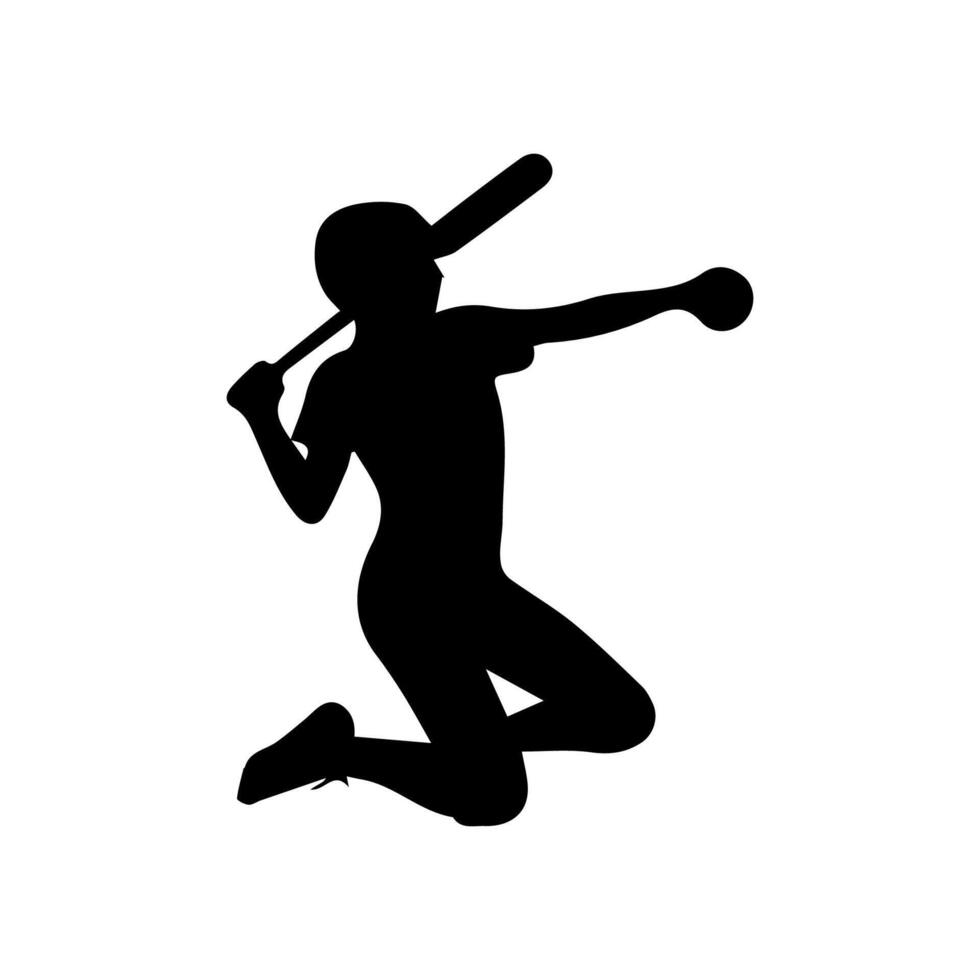 baseball player silhouette vector