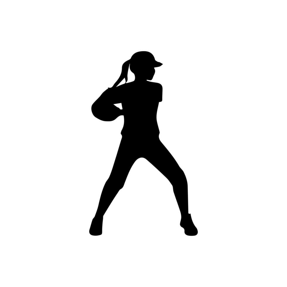 baseball player silhouette vector