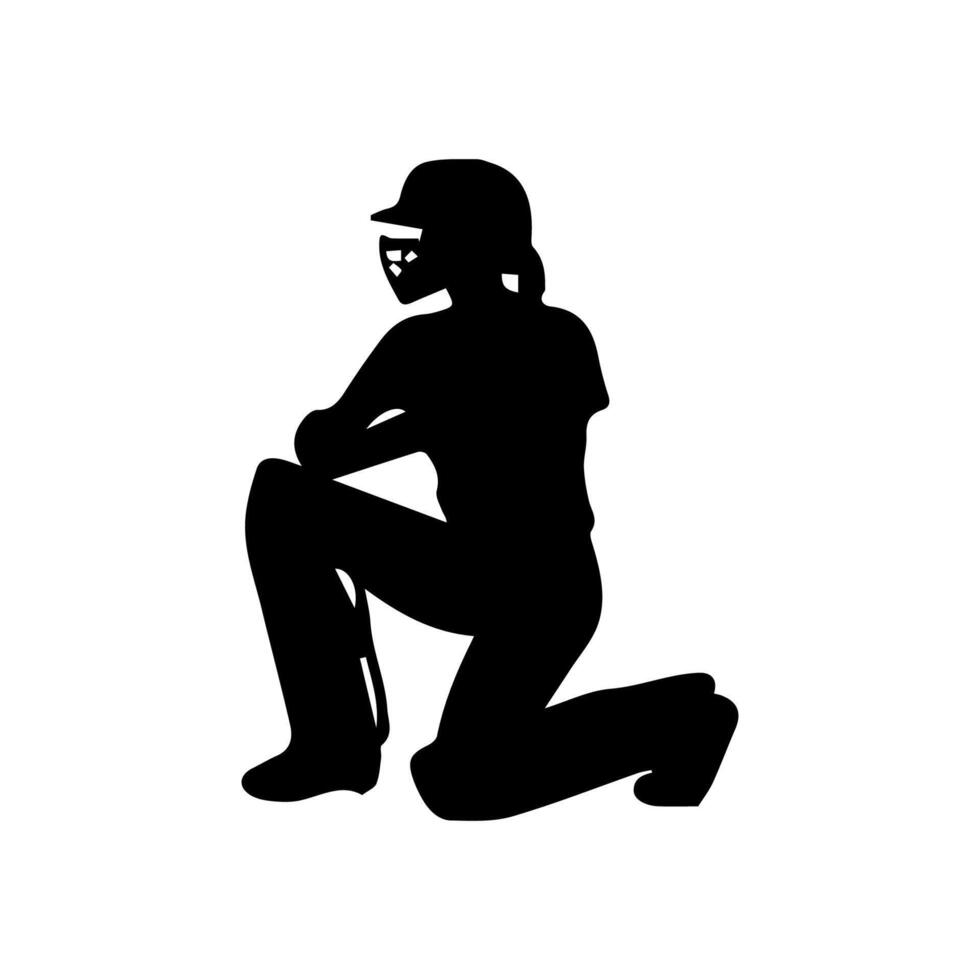 baseball player silhouette vector