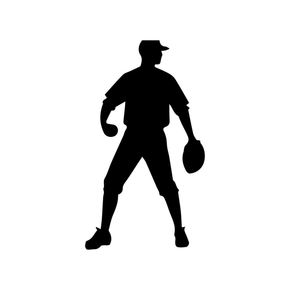 baseball player silhouette vector