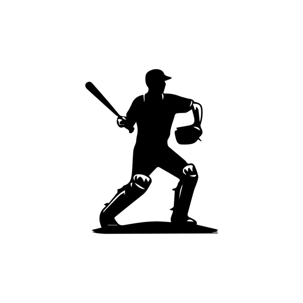 baseball player silhouette vector
