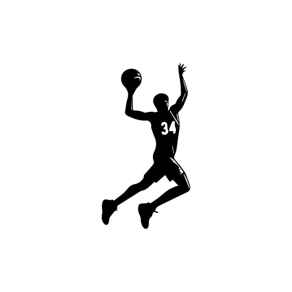 Basketball player silhouette illustration vector
