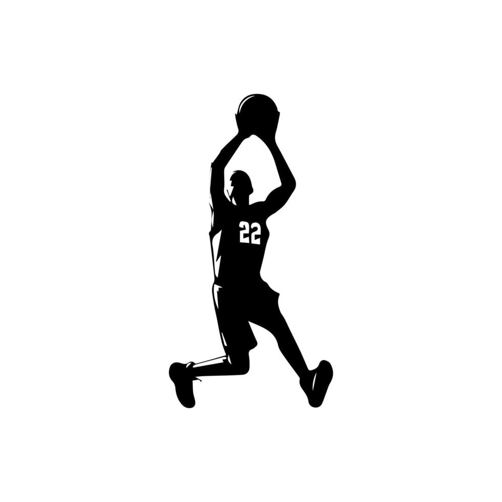 Basketball player silhouette illustration vector