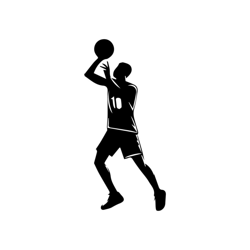 Basketball player silhouette illustration vector