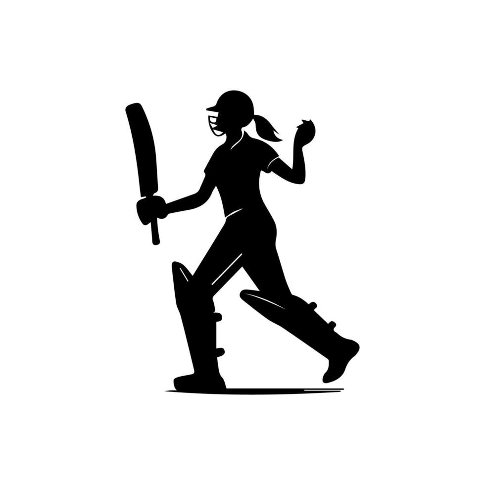 Cricket Player Silhouette Illustration vector