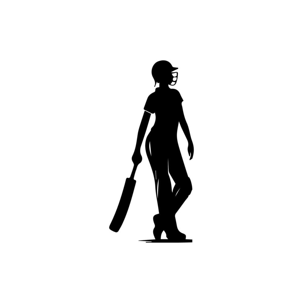 Cricket Player Silhouette Illustration vector