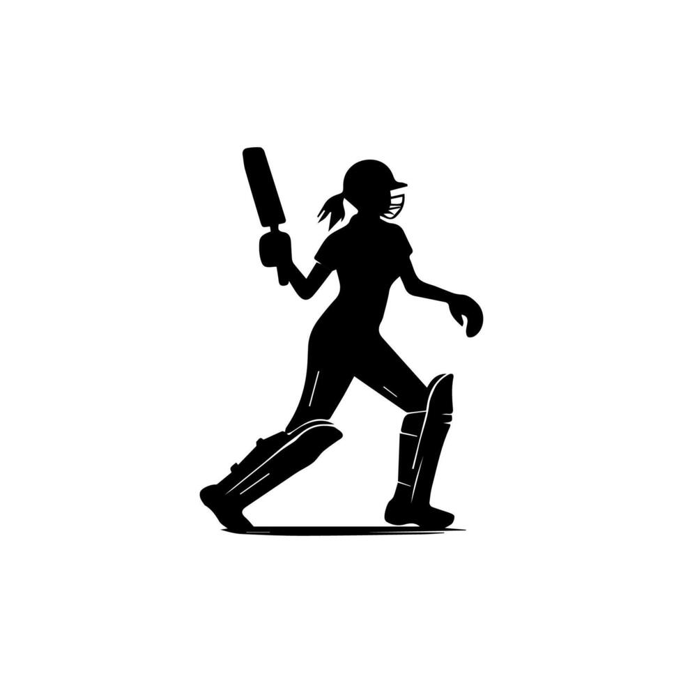 Cricket Player Silhouette Illustration vector